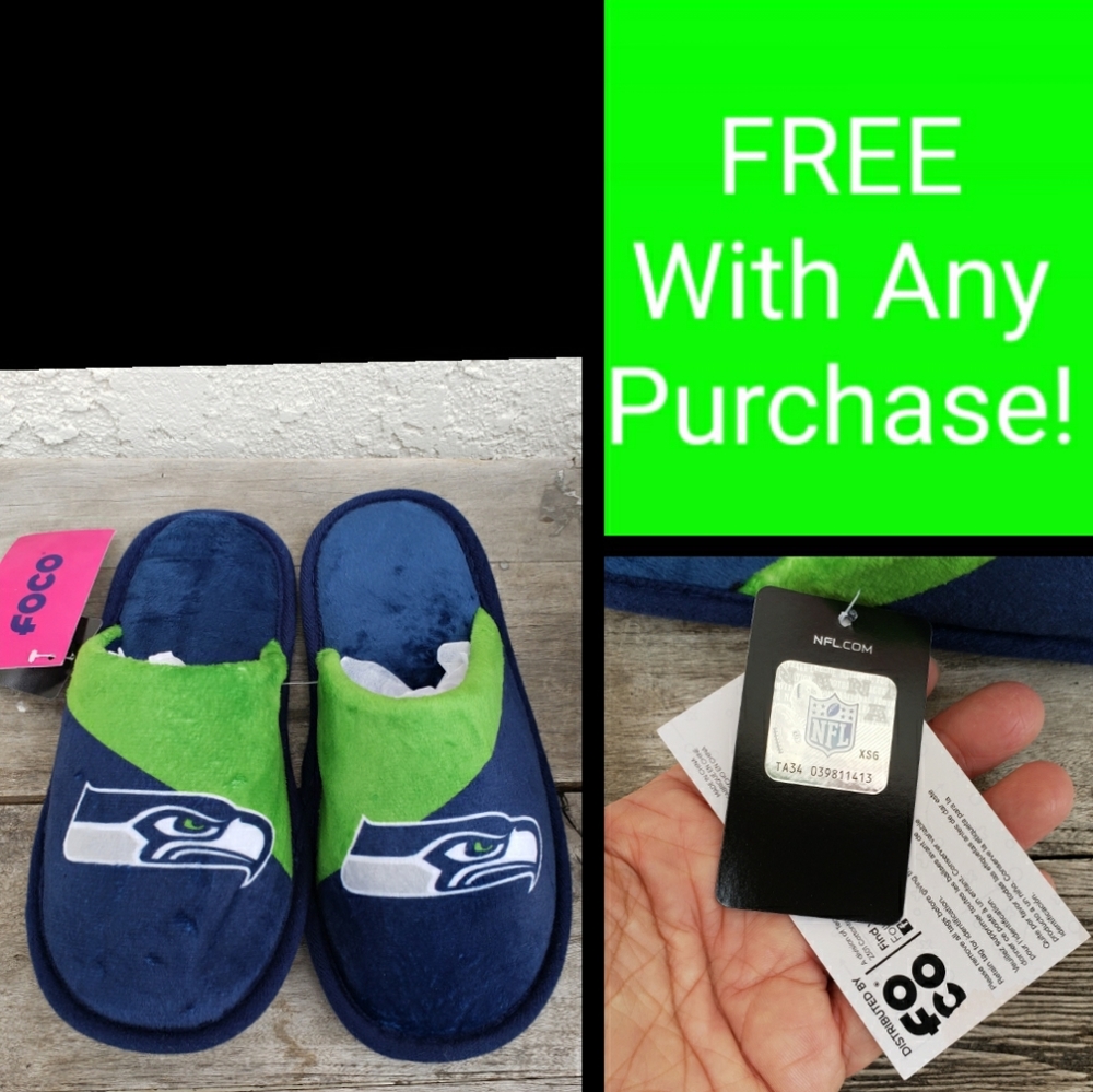 KIDS Large 5/6 SEATTLE SEAHAWKS house slipper
